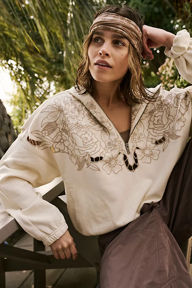 Fast Lane Logo Half Zip Ivory Combo