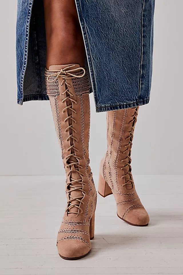 Blaire Lace-Up Boots Sand