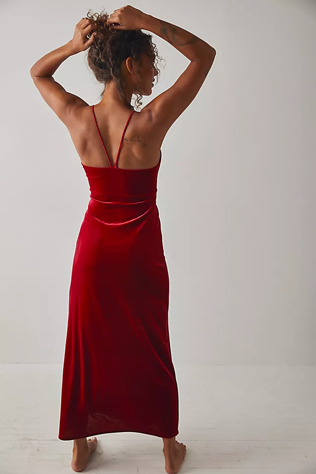 Leila Velvet Maxi Slip Tango