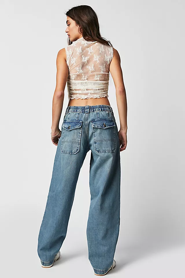 Maeve Low-Slung Oversized Jeans Stardust