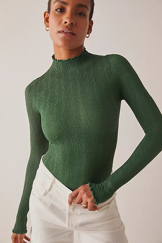 Mara Mock Neck Bodysuit Emerald Spell