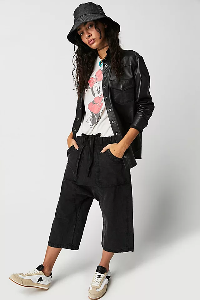 Zuma Cropped Harem Pants Black