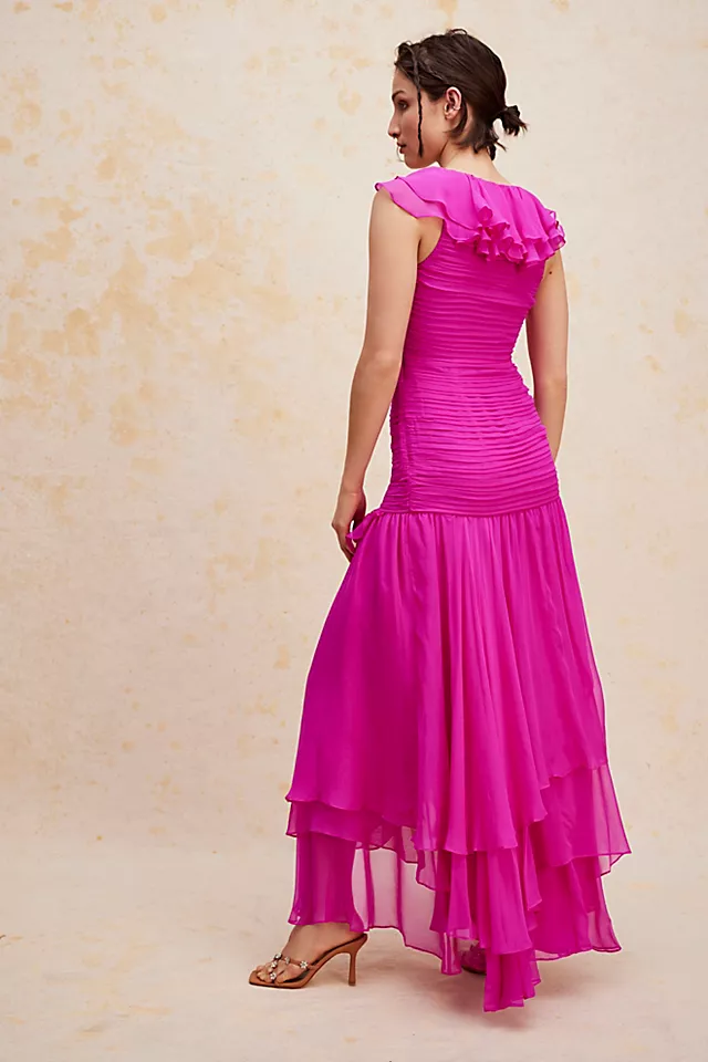 LoveShackFancy Tini Gown Flirty Fuchsia