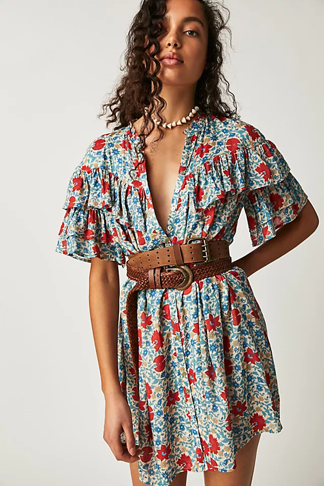 Spell Village Mini Ruffle Top Sky