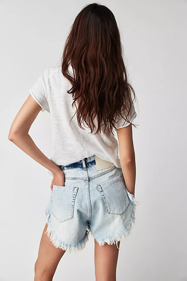 OneTeaspoon Scout High-Rise Flippy Denim Shorts Rivet