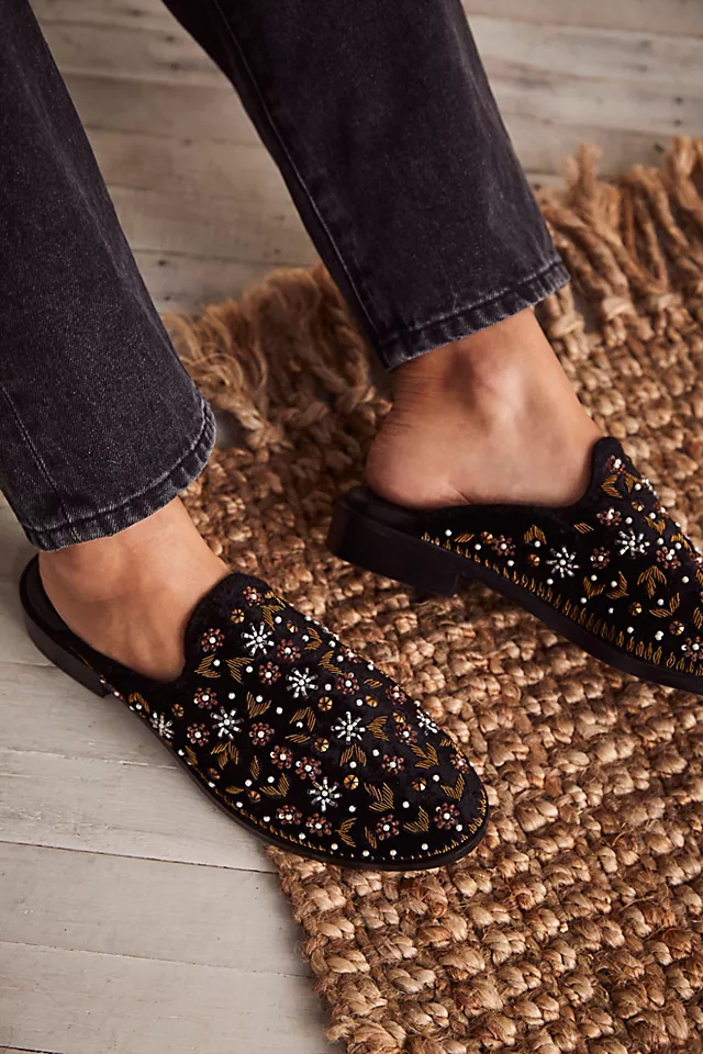 Cosmic Loafer Mules Black Velvet