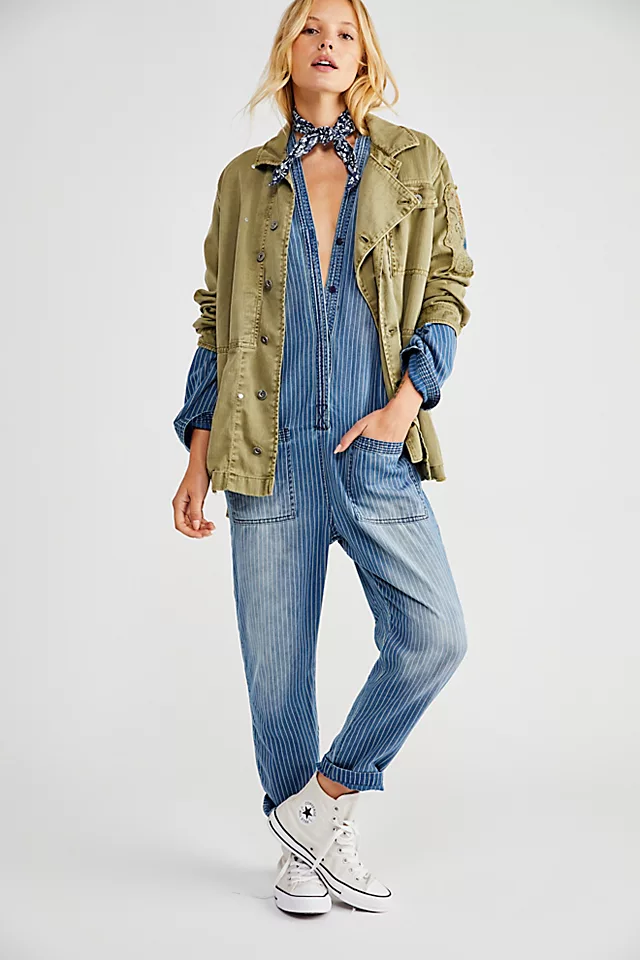 Kimono Jumpsuit Washed Stripe