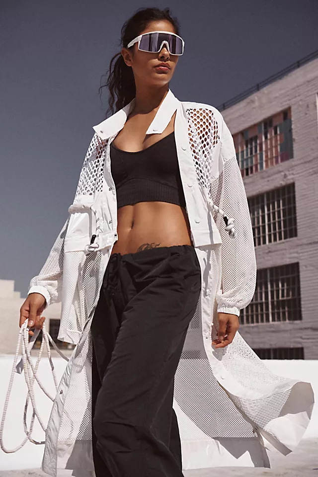 Under The Sea Mesh Maxi Parka White