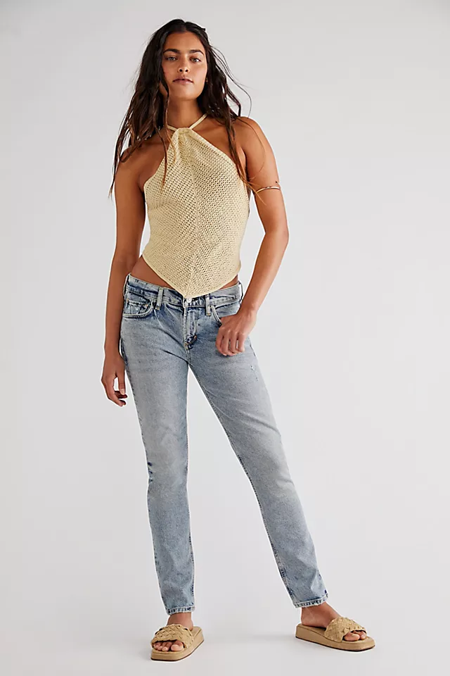 Citizens of Humanity Inga Low-Rise Slim Straight Jeans Adorn