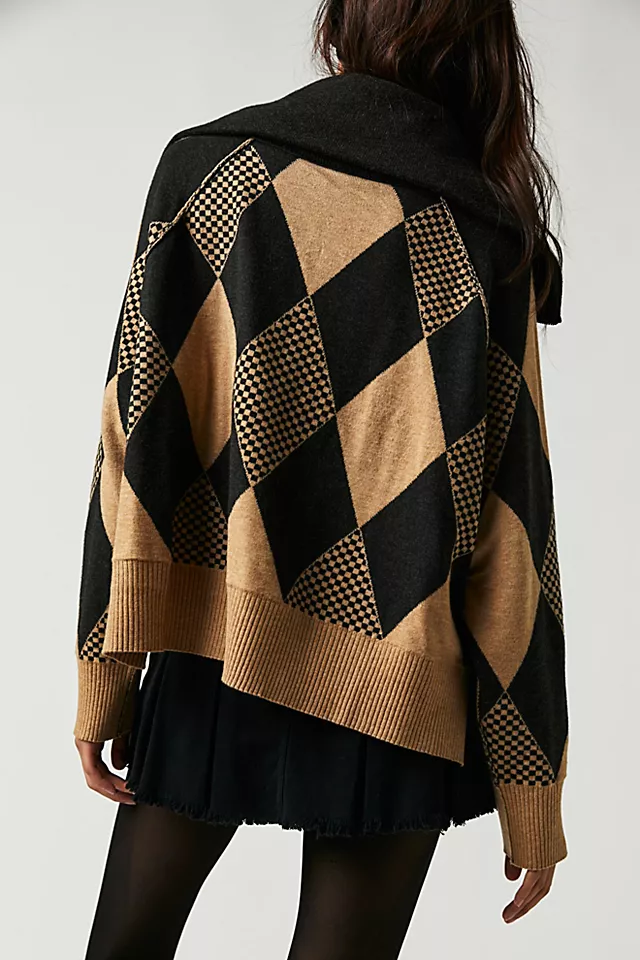 Lucy Half Zip Pullover Carbon Camel Combo