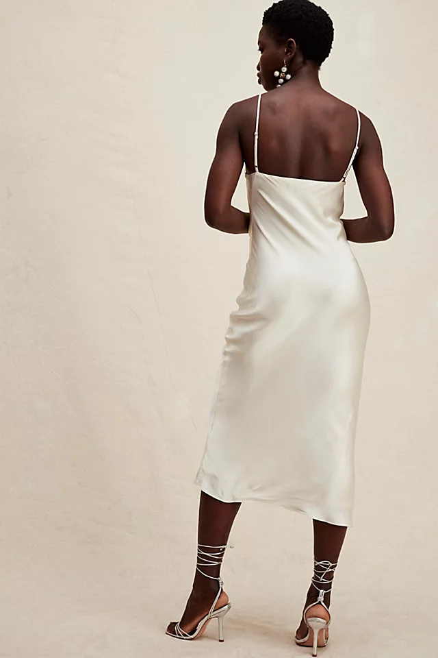 Shona Joy Milo Cut Out Midi Dress Oatmeal