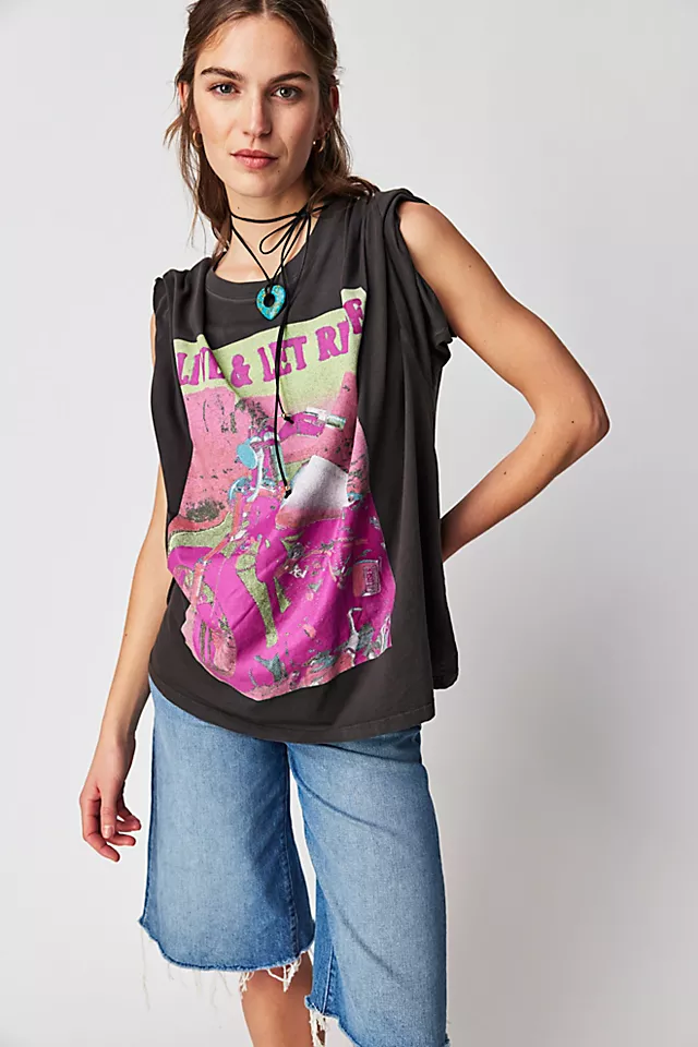 Live And Let Ride One Size Tee Black