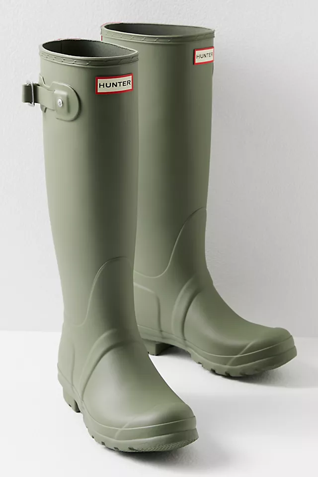 Hunter Tall Tri Color Logo Rain Boots Lichen Green
