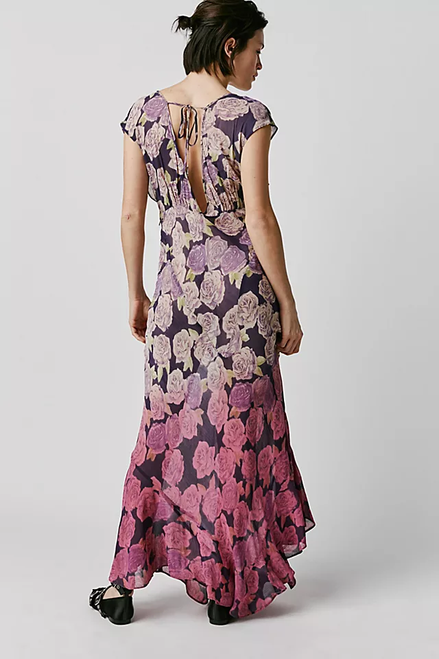 Rose Garden Maxi Dress Violet Combo
