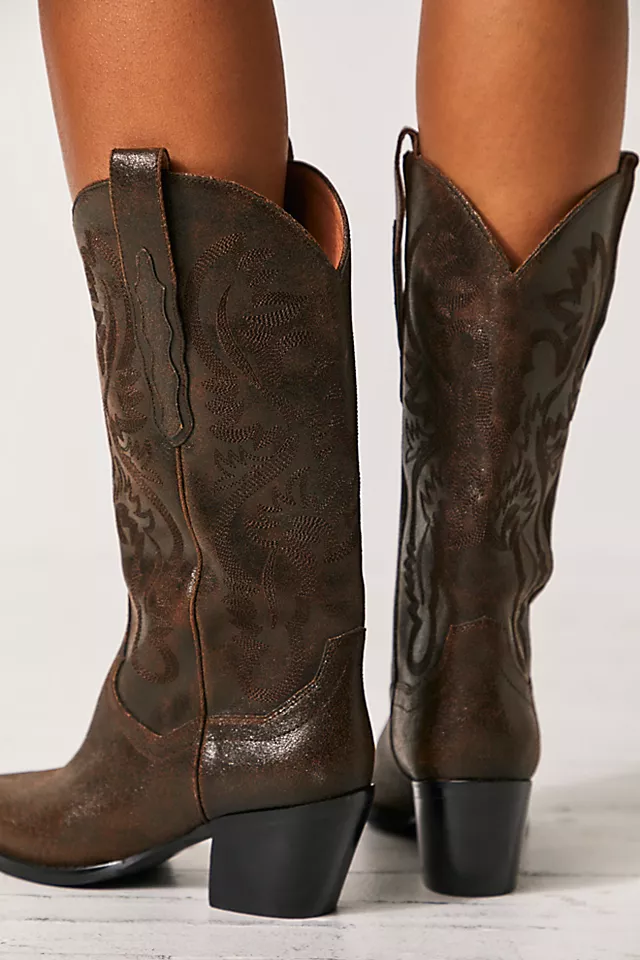 Dagget Western Boots Tan Distressed