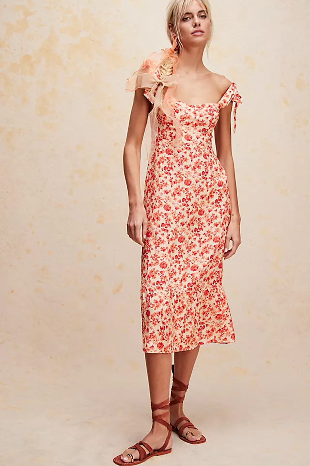 Summer Away Odessa Dress Ecru / Coral