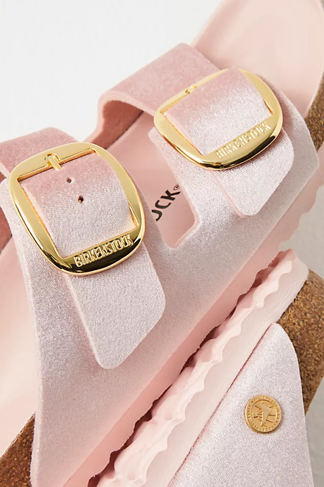 Arizona Big Buckle Velvet Birkenstock Sandals Light Rose Velvet