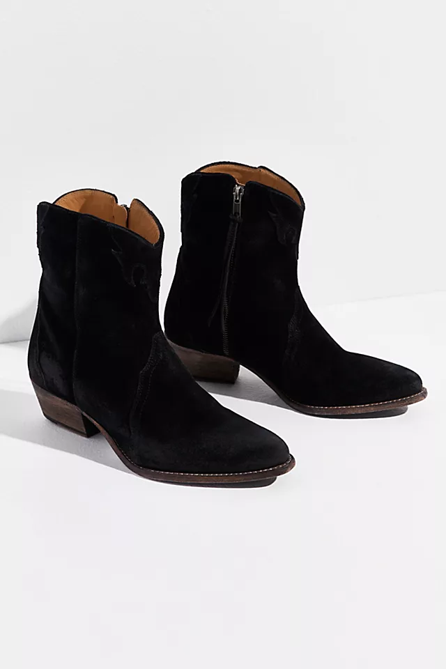 New Frontier Western Boot Black Suede
