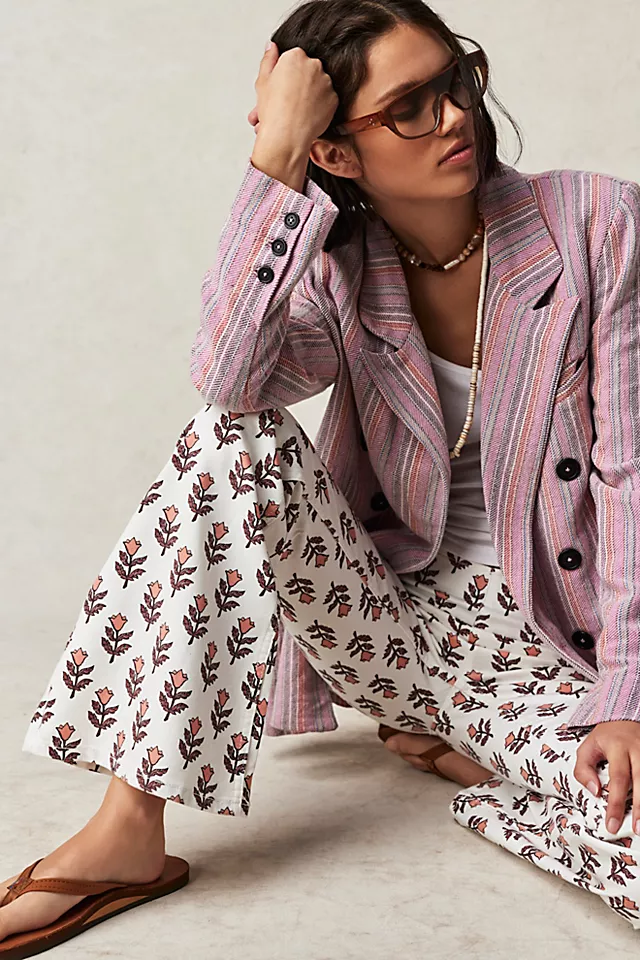 Penny Pull-On Printed Flare Jeans Terracotta Combo / Tulip