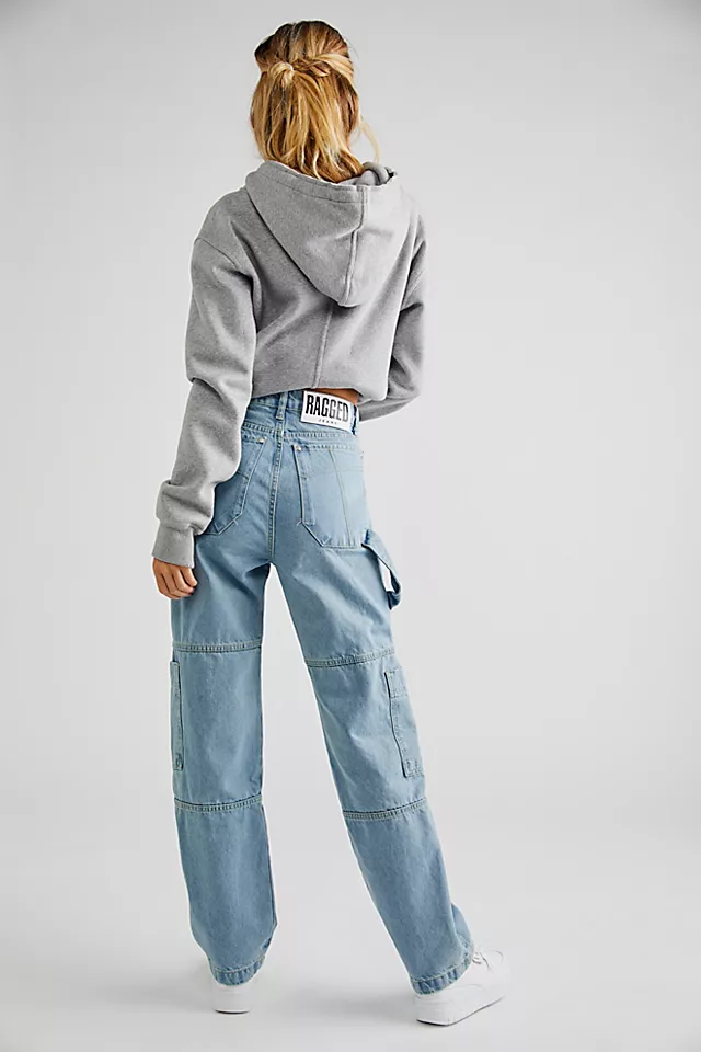 The Ragged Priest Combat Jeans Mid Blue