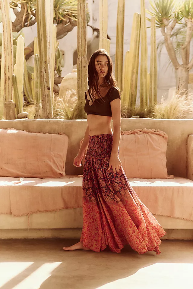 Off Tropic Convertible Maxi Skirt Blue Combo