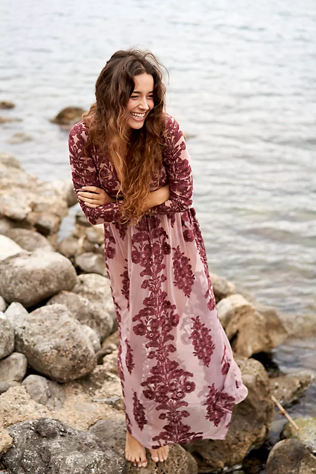For Love & Lemons Temecula Maxi Dress Berry
