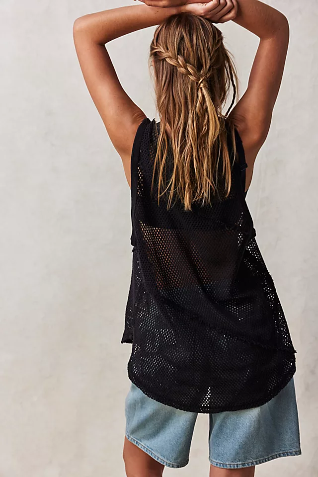 Shore Side Muscle Tank Washed Black