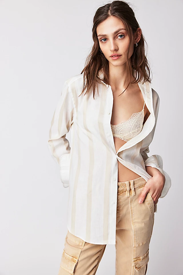 Boyfriend Weave Shirt Cream