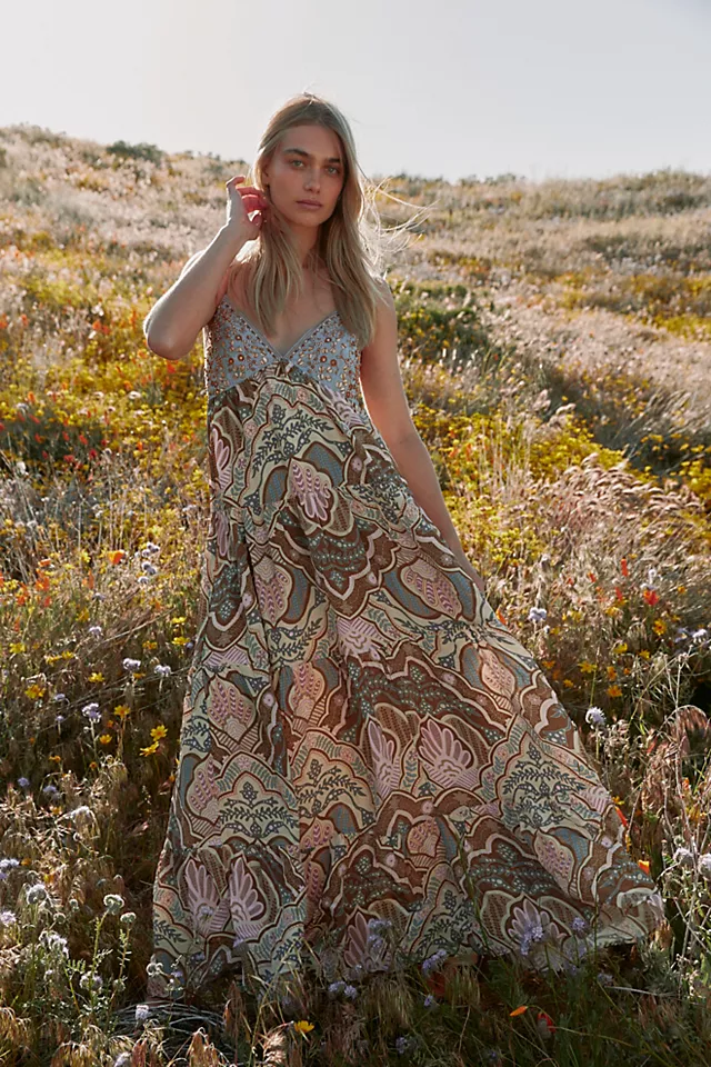 Ollari Alma Maxi Dress Chintz Mauve