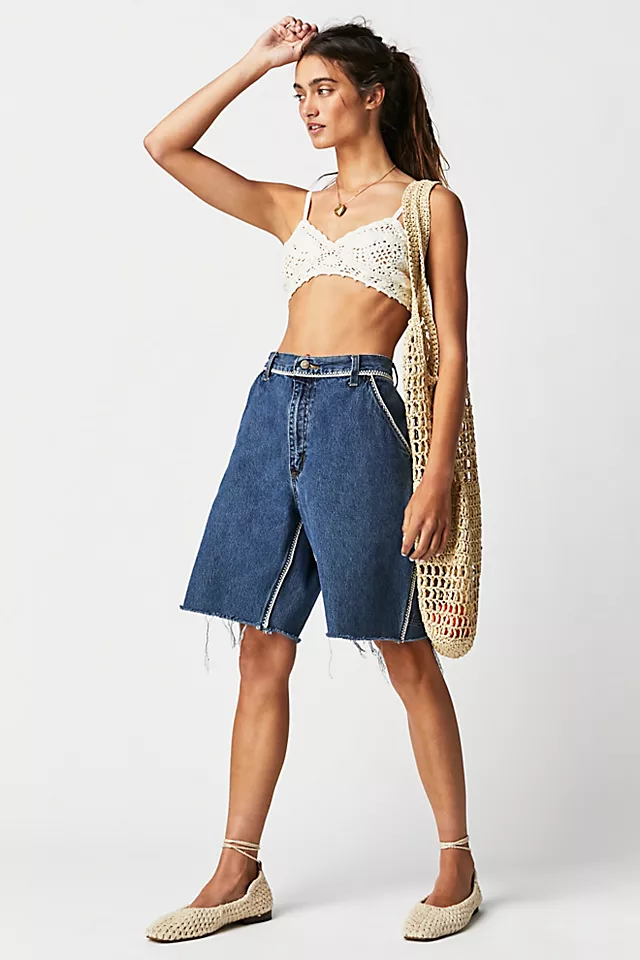 Tricia Fix Denim Carpenter Shorts Blue