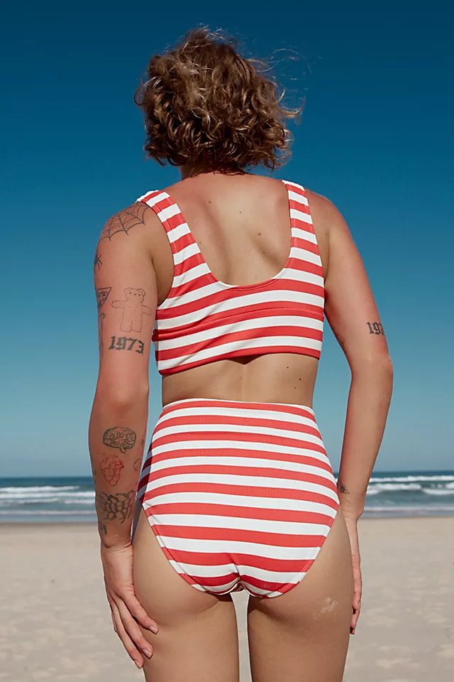 The Contour Stripe High-Waist Surf Bottoms Haleiwa