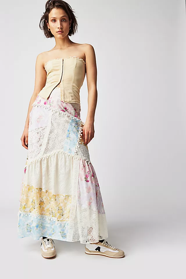 LoveShackFancy Obelia Skirt Rainbow Clouds