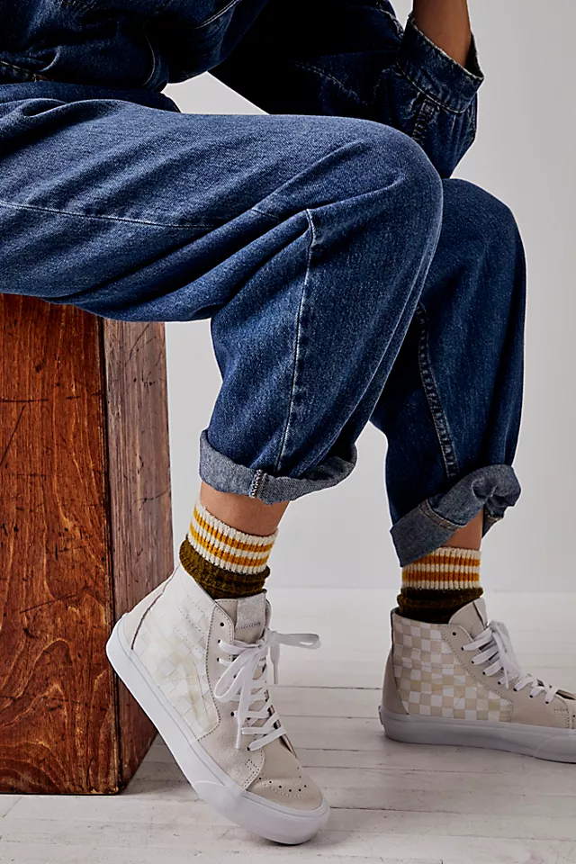 Sk8 Hi Tapered Checkered Sneakers White Checkerboard