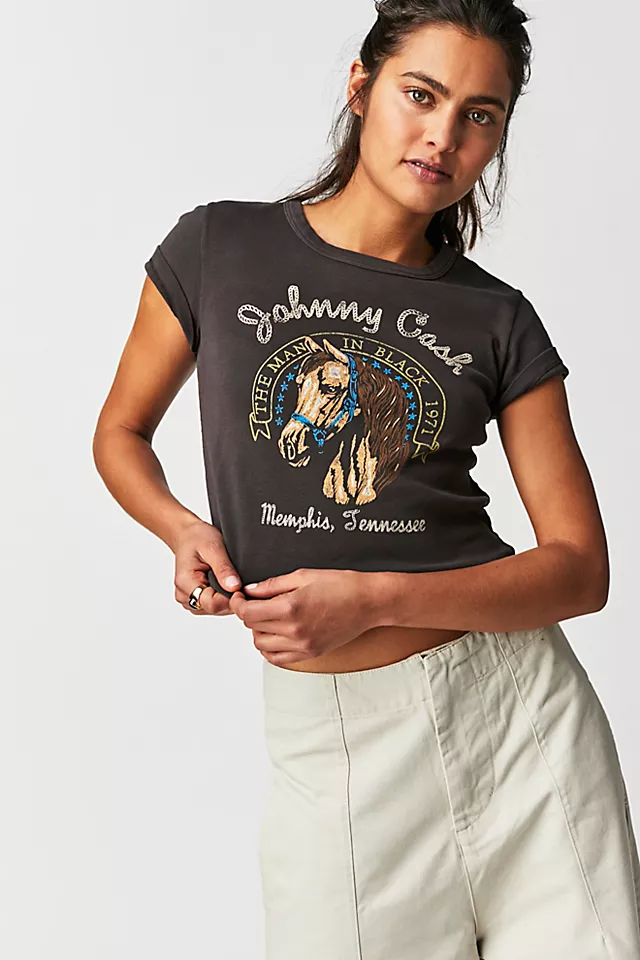 Johnny Cash 71 Tennessee Tee Washed Black