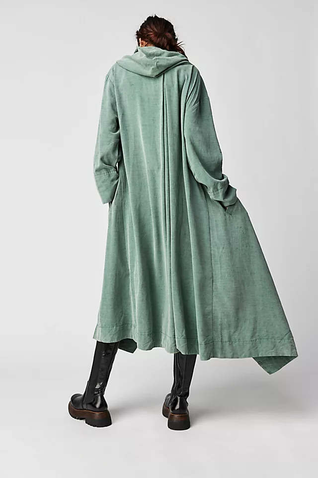 Lorna Hooded Duster Emerald