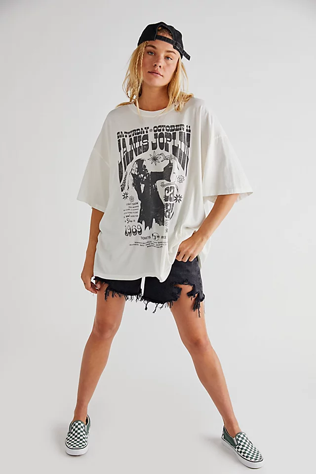 Janis Joplin Poster Tee Ivory