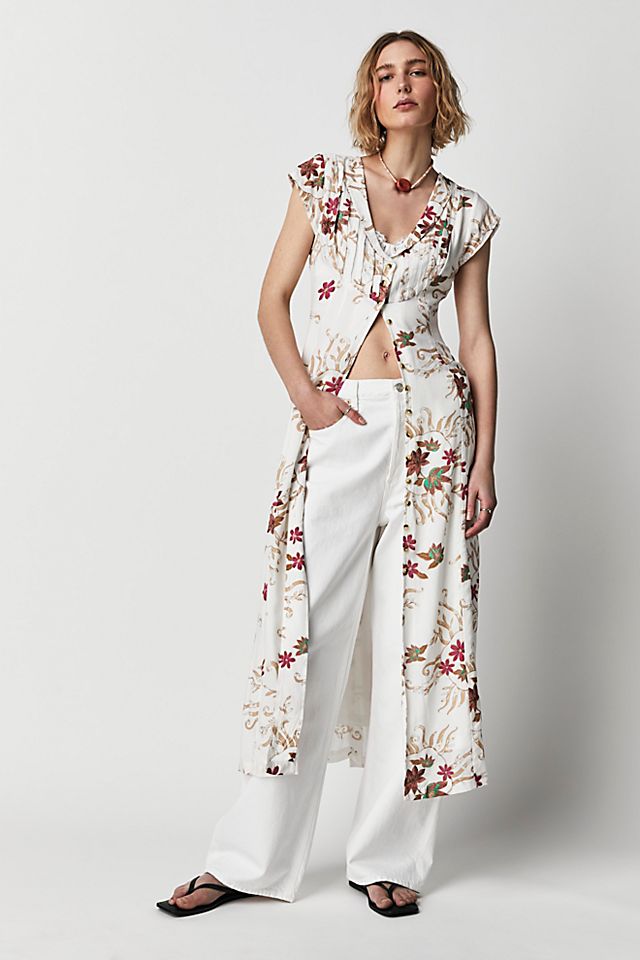 Rosemary Printed Midi Dress Ivory Combo