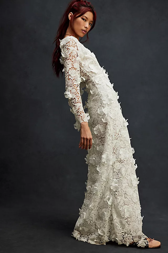 LoveShackFancy Sylvester Gown True White