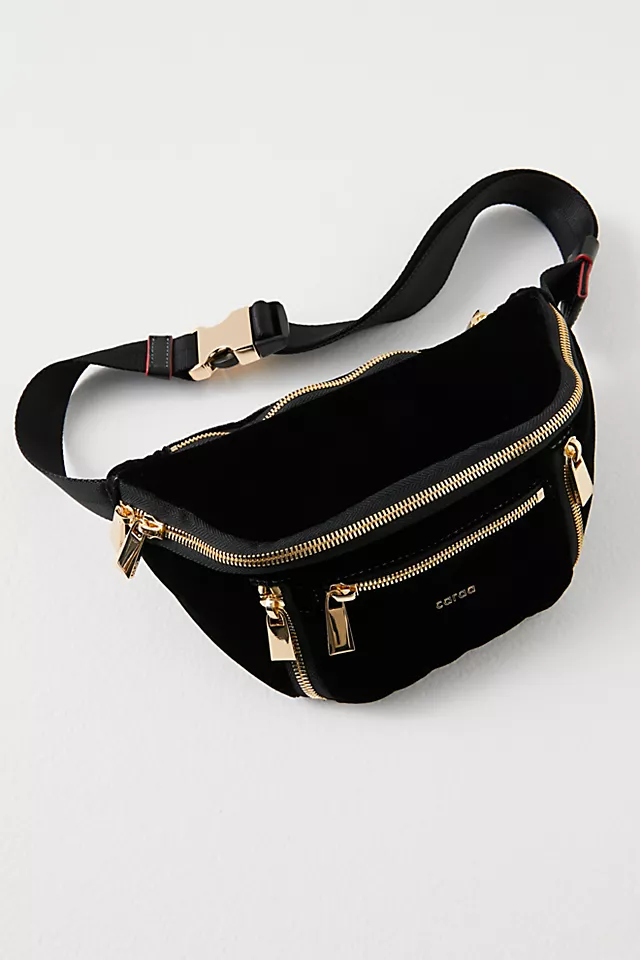 Caraa Velvet Small Sling Bag Black