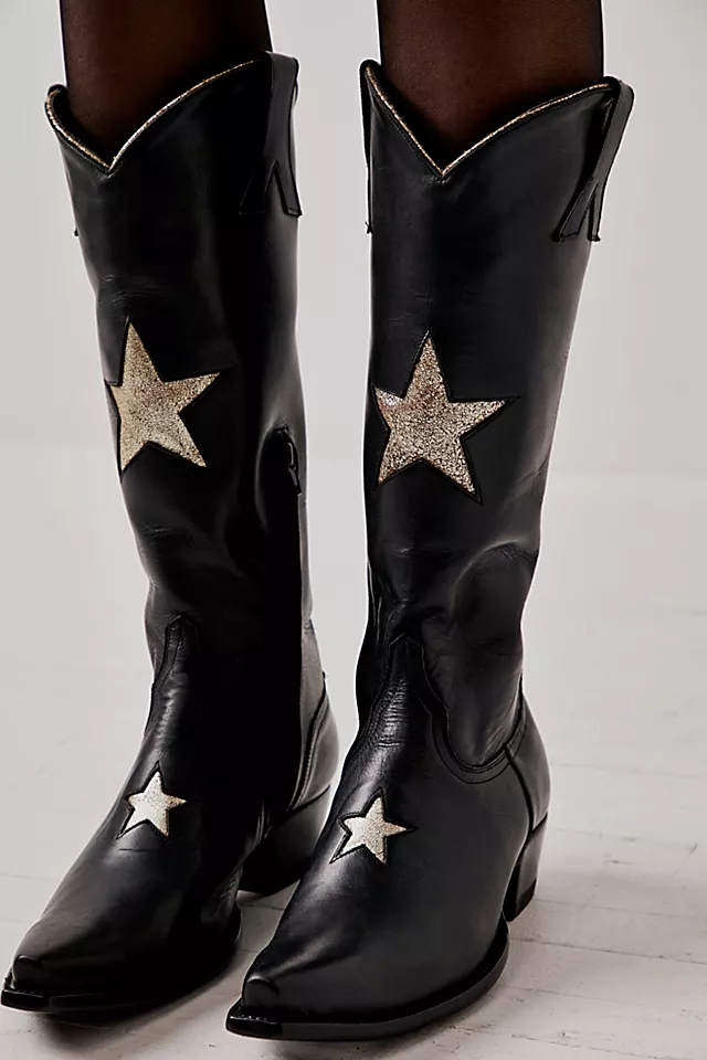 Lonestar Tall Western Boots Black Fusil