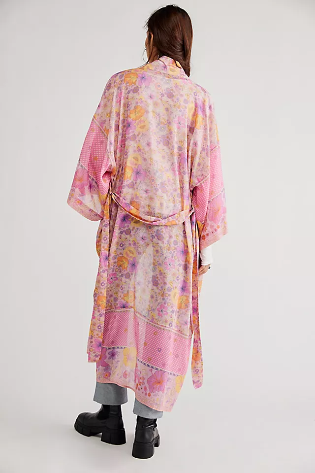 Hibiscus Lane Maxi Kimono Musk