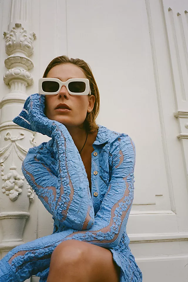 Shayla Lace Mini Dress Blue Vista