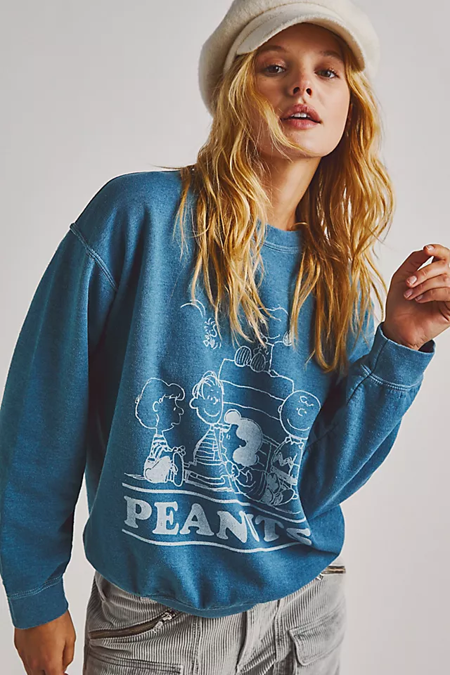 Peanuts Sweatshirt Black Sea Pigment