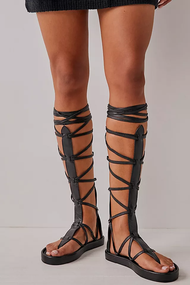 Capri Tall Gladiator Sandals Black