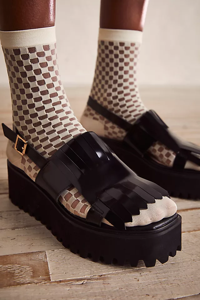 Maxine Menswear Flatform Sandals Black