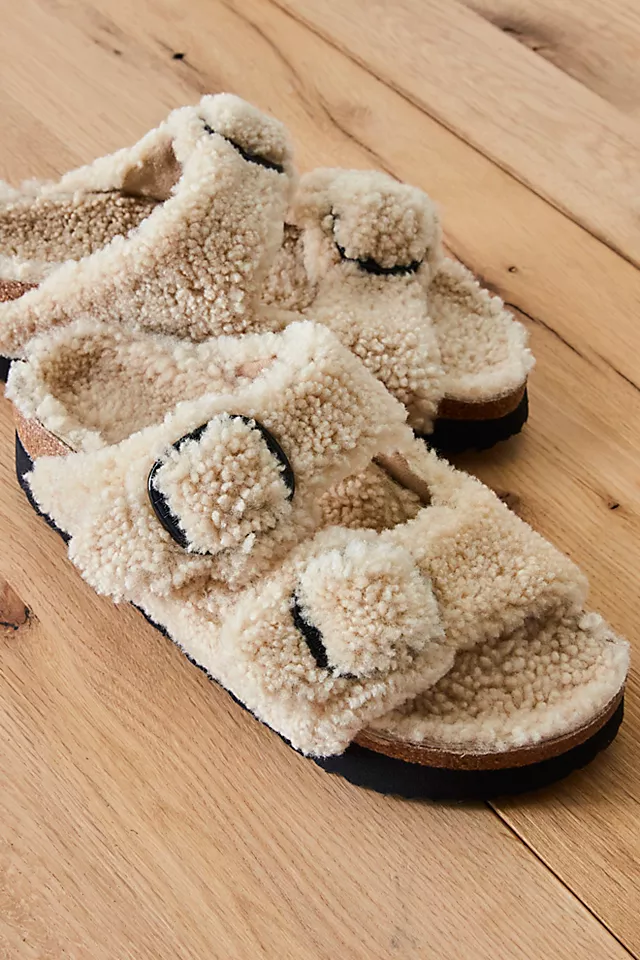 Arizona Teddy Shearling Birkenstock Sandals Eggshell