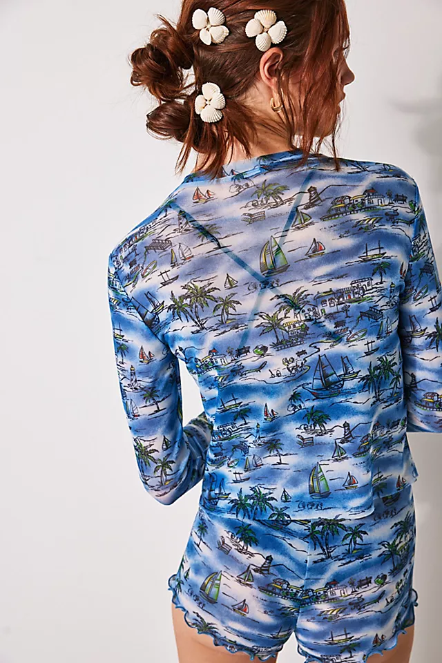 Sail Away Cropped Cardi Azure