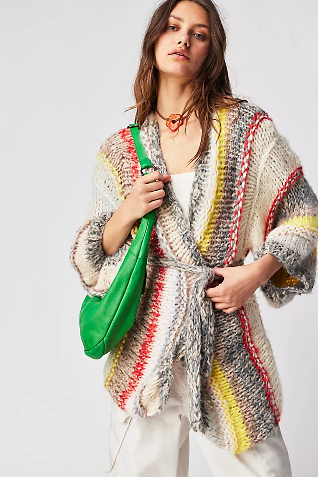 Maiami Silk Cardigan Spring Stripes