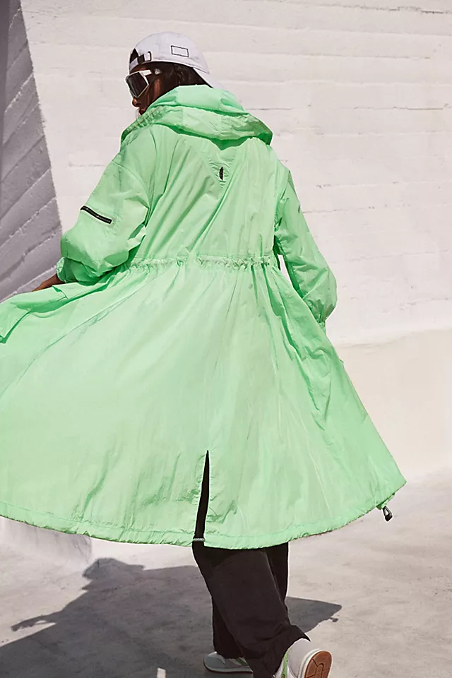 Aurora Maxi Windbreaker Parka Neon Lime