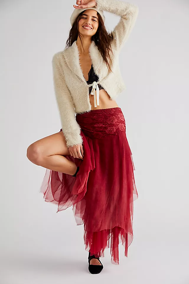 Fairy Chiffon Skirt Deep Red